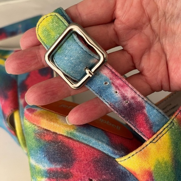 JEFFREY CAMPBELL Mattix Tie-Dye Platform Sandal Size 6 70’s Retro Boho Hippie - Picture 9 of 12